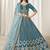 Aqua-Blue Embroidered Sequins Work Art Silk Lehenga Choli