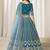Aqua-Blue Embroidered Sequins Work Art Silk Lehenga Choli