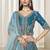 Aqua-Blue Embroidered Sequins Work Art Silk Lehenga Choli
