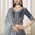 Navy Blue Embroidered Sequins Work Art Silk Lehenga Choli