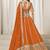 Orange Embroidered Sequins Work Art Silk Lehenga Choli