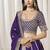 Purple Embroidered Sequins Work Art Silk Lehenga Choli