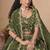 Green Embroidered Sequins Work Soft Organza Lehenga Choli
