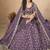 Lavender Embroidered Sequins Work Soft Organza Lehenga Choli