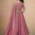 Pink Embroidered Sequins Work Soft Organza Lehenga Choli