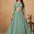 Turquoise  Embroidered Sequins Work Organza  Lehenga Choli