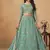 Turquoise  Embroidered Sequins Work Organza  Lehenga Choli