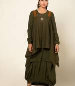 Boho army green boho meress