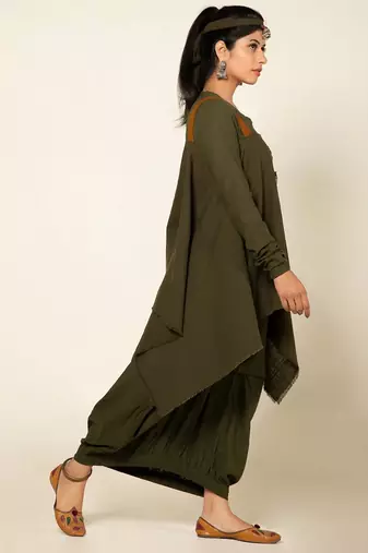 Boho army green boho meress