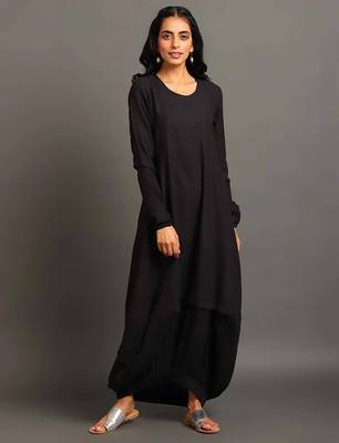 Black boho balloon dress 1