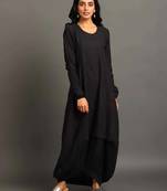 Black boho balloon dress