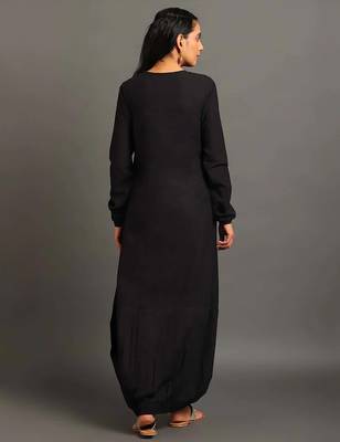 Black boho balloon dress 4