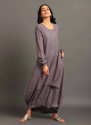 Grey boho balloon dress 1
