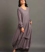 Grey boho balloon dress