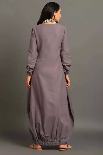 Grey boho balloon dress