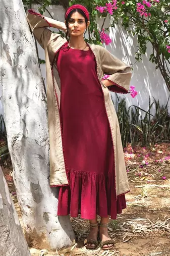 Beige sufi faiz co-ord set