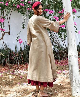 Beige sufi faiz co-ord set 4