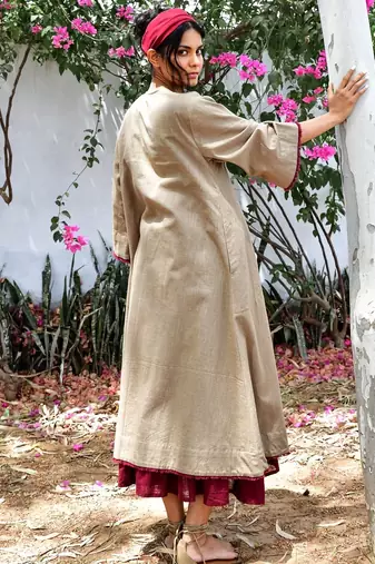 Beige sufi faiz co-ord set