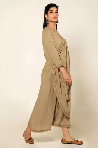 Beige sufi aza boho dress