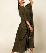 Forest green sufi asmi kaftan dress