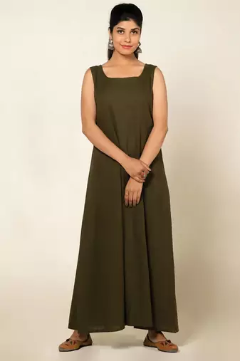 Army green everyday elegance kurta set