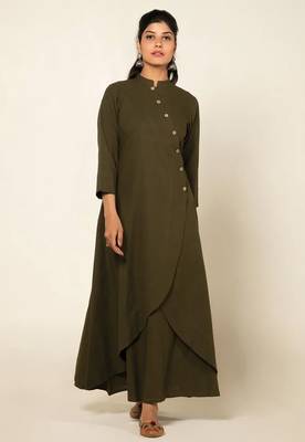 Army green everyday elegance kurta set 4
