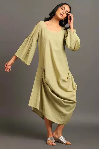 Cold shoulder spring dress