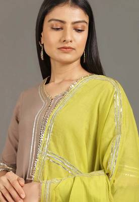 Brown pure cotton layered dress 2