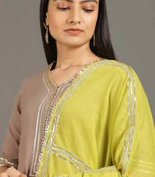 Brown pure cotton layered dress