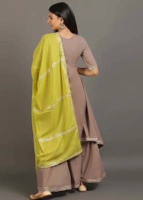 Brown pure cotton layered dress 3