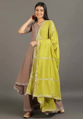 Brown pure cotton layered dress 4