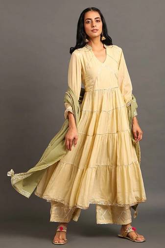 Cream fizaa kurta set