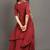 Maroon pure cotton layered dress (1 pcs)