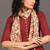 Maroon pure cotton layered dress (1 pcs)