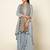 Blue linen slub boho dress