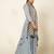 Blue linen slub boho dress