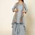 Blue linen slub boho dress