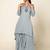 Blue linen slub boho dress