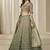 olive green Embroidered Sequins Work Chinon Silk Lehenga Choli