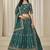 teal Embroidered Sequins Work Art Silk Lehenga Choli