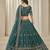 teal Embroidered Sequins Work Art Silk Lehenga Choli