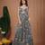 Navy blue floral printed georgette dress