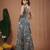Navy blue floral printed georgette dress