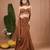 Brown plain crepe skirt set