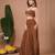 Brown plain crepe skirt set