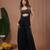 Black embroidered georgette palazzo set