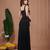 Black embroidered georgette palazzo set