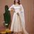 Ivory plain chiffon anarkali