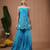 Blue embroidered crepe kurta set