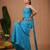 Blue embroidered crepe kurta set
